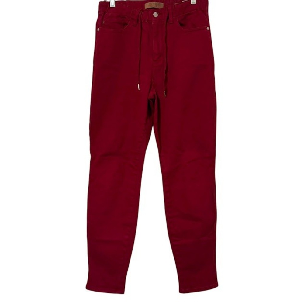 Judy Blue Red Garmet Dyed Stretch Drawstring Jogger Style Jeans Womens 7 / 28‎